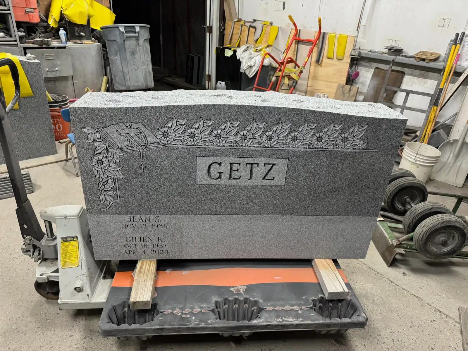 Black Granite Headstone hand-carved by Black Granite Memorials in NJ — image 5
