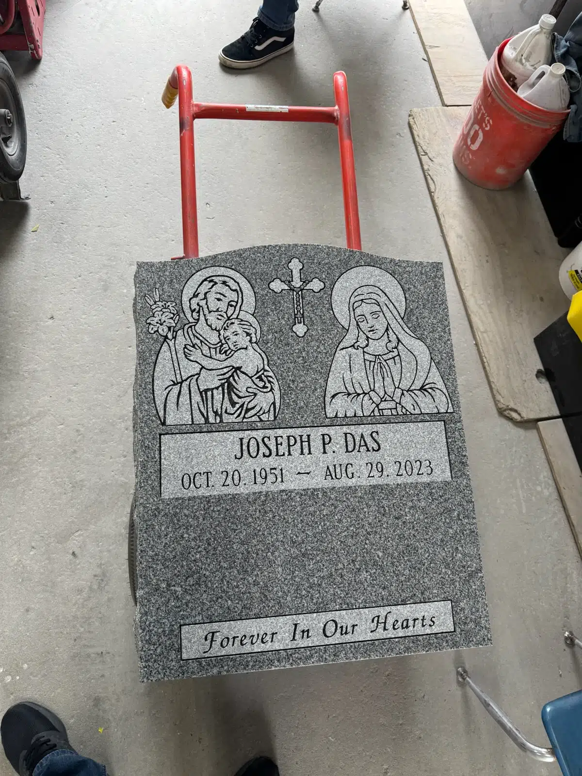 Black Granite Headstone hand-carved by Black Granite Memorials in NJ — image 8