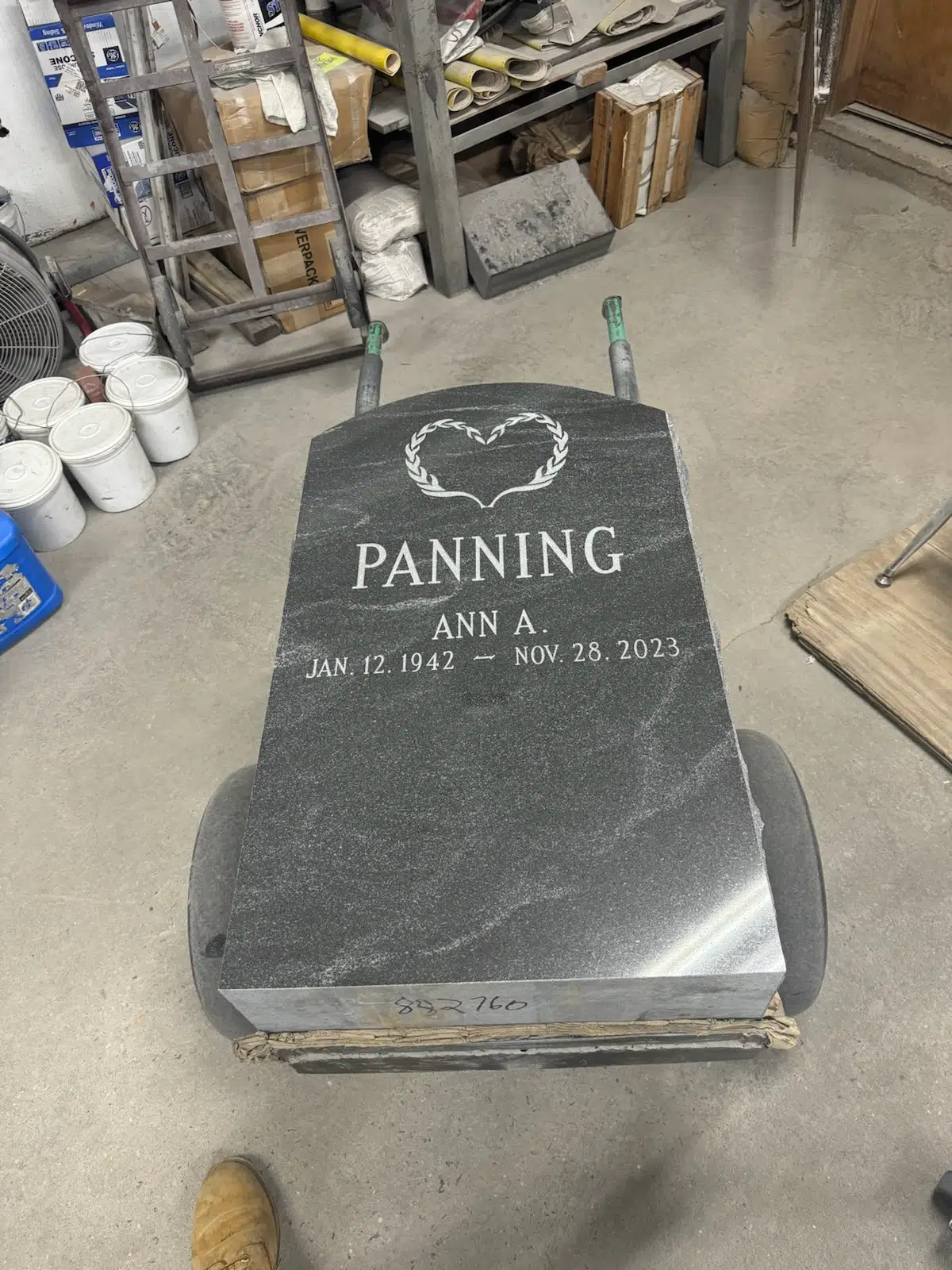 Black Granite Headstone hand-carved by Black Granite Memorials in NJ — image 9