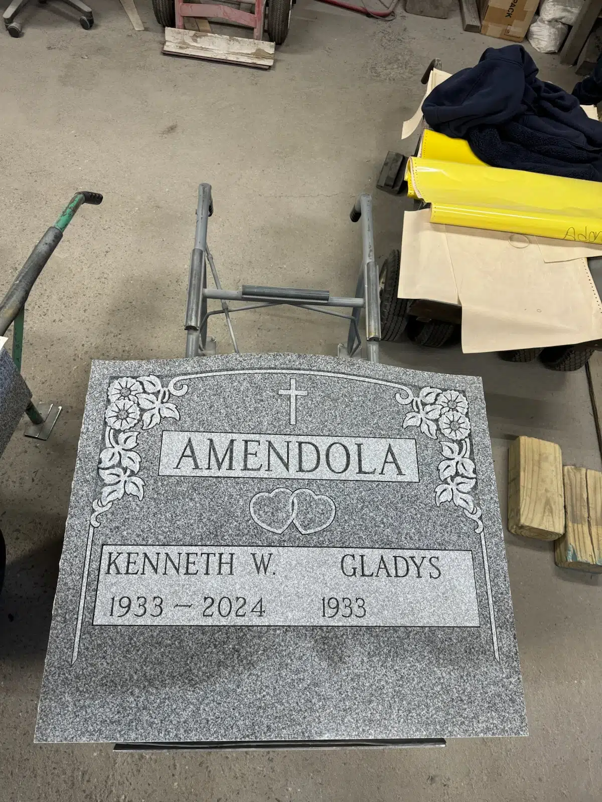 Black Granite Headstone hand-carved by Black Granite Memorials in NJ — image 2